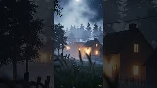 Peaceful Snowy Night Village Under Moonlight 🌙❄️ | Cinematic Relaxing Scene #Cinematic #Relaxing