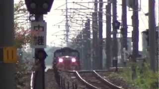 DD51力走！　貨物列車　2080列車　富田浜駅通過　（コンテナ）