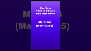 How Many Children did Mary have in Bible? #bible #catholicchurch #christianity Details