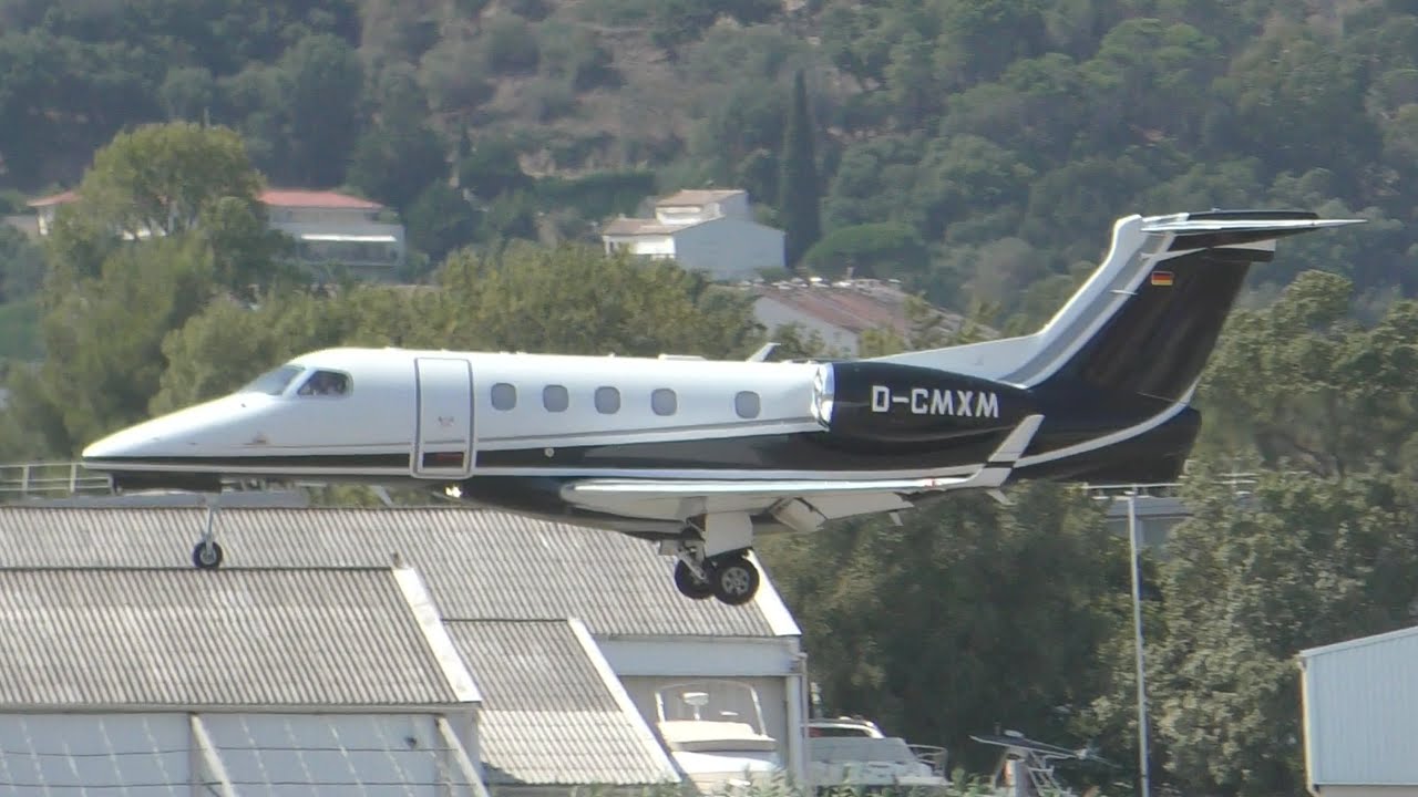 Embraer Phenom 300 | Air Hamburg | D-CMXM | Landing at Cannes [4K]