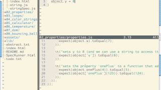 Test First Javascript (02_properties): Walkthrough