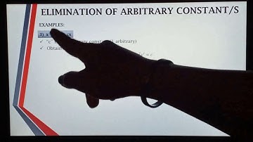 Elimination of Arbitrary Constant/s