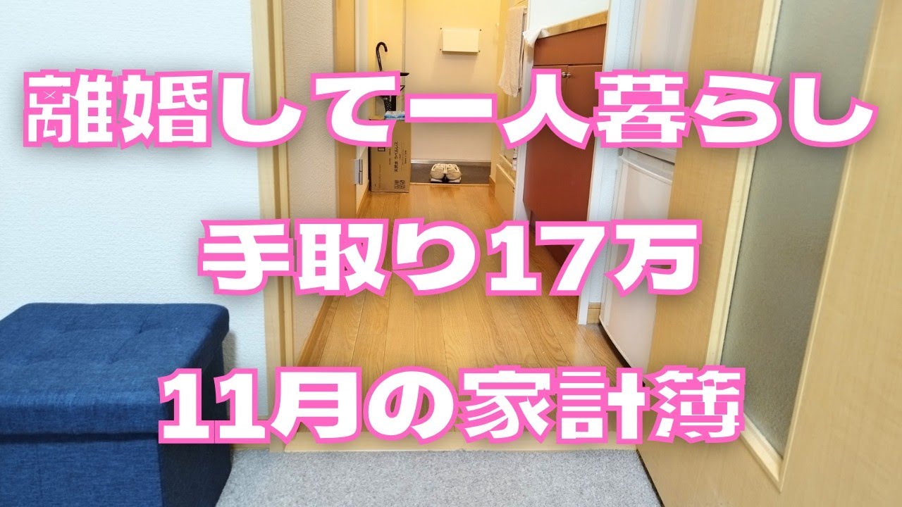 【離婚して一人暮らし】11月の家計簿 │ 生活費 │ 節約生活 │ 低収入【手取り17万】