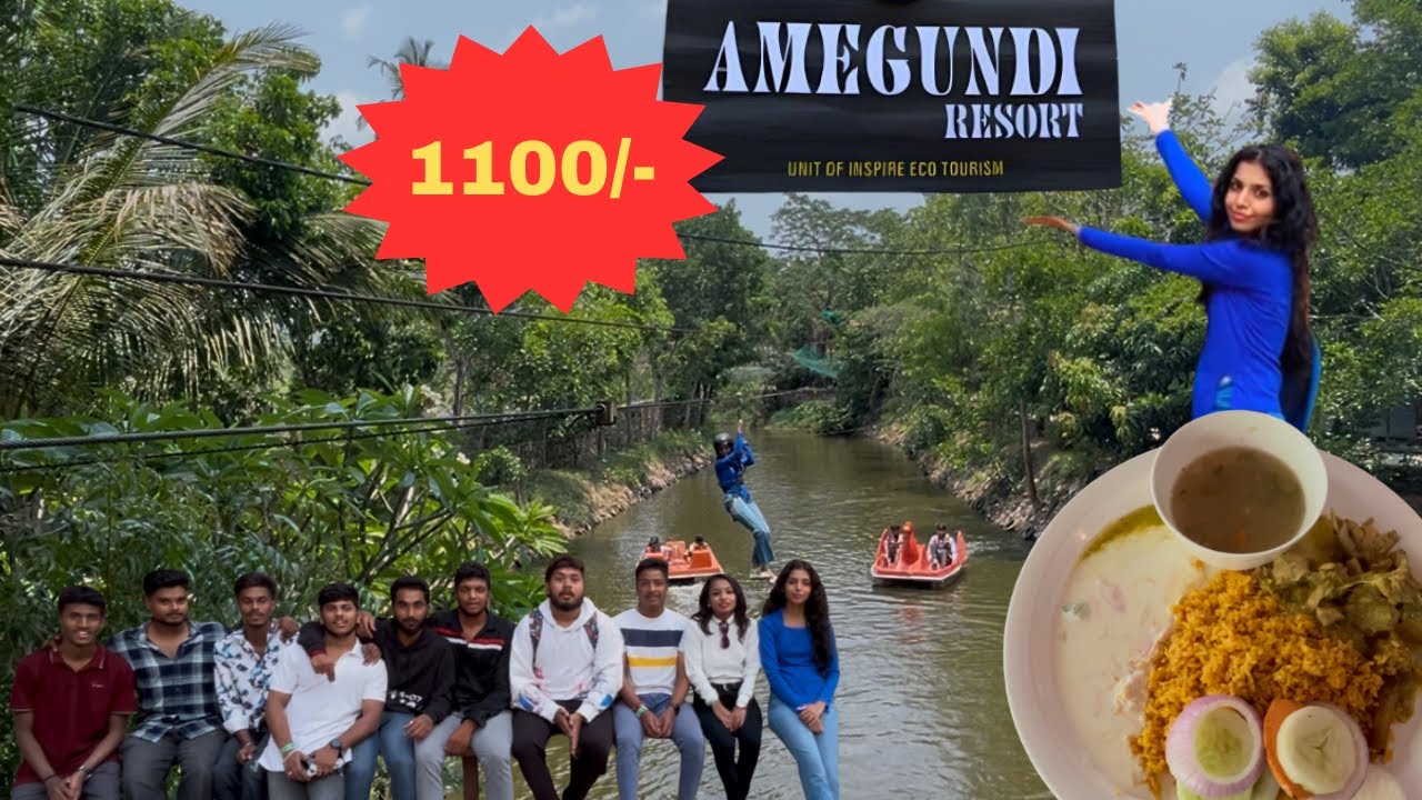 AMEGUNDI RESORT worth edhiya? One day outing with FRIENDS😆|UNLIMITED FOOD 🥘🥂|