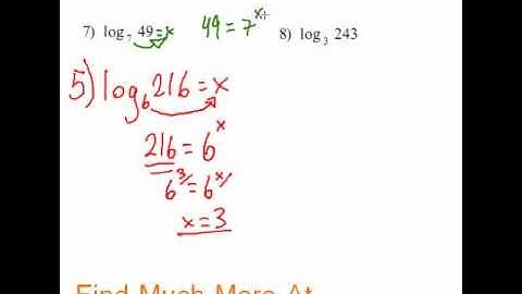 Logarithms - Evaluating Logs (Finding the Value of Logs) #7