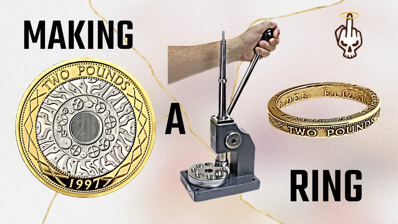 Making 2 rings out of one 2 pound coin part 1 - One coin 2 rings