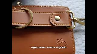 2 in 1 Gift Set Vegan leather Wallet & Keychain