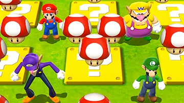 Mario Party 9 - All Lucky MiniGames - Mario vs Wario vs Waluigi vs Luigi Master Difficulty