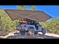 THE BIGGEST VEHICLE AWNING EVER! - RLD GhostAwn 360 on Jeep Gladiator Truck Camper