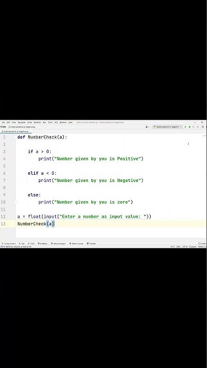 python program to check whether a number is positive or negative || # ...