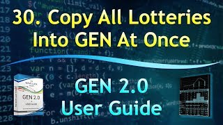 Información 30. Copy All Lotteries Into GEN At Once | GEN 2.0 User Guide Guía