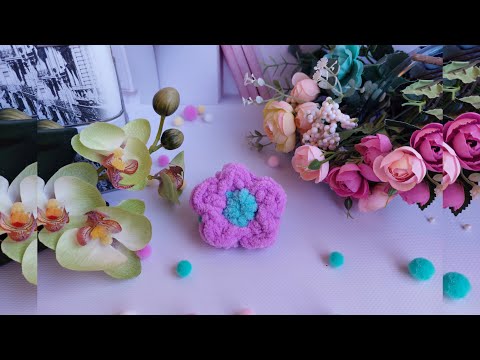 Квіточка за 3 хвилини з пряжі Alize Puffy Fine 