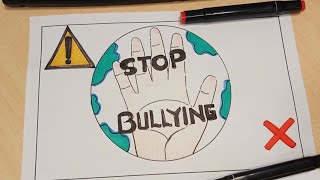 HOW TO DRAW POSTER STOP BULLYING 