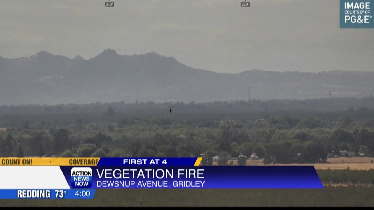 Firefighters contain vegetation fire in Gridley - YouTube
