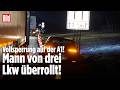 Niedersachsen: Tödlicher Unfall auf der A1 – Mann von drei Lkw erfasst!