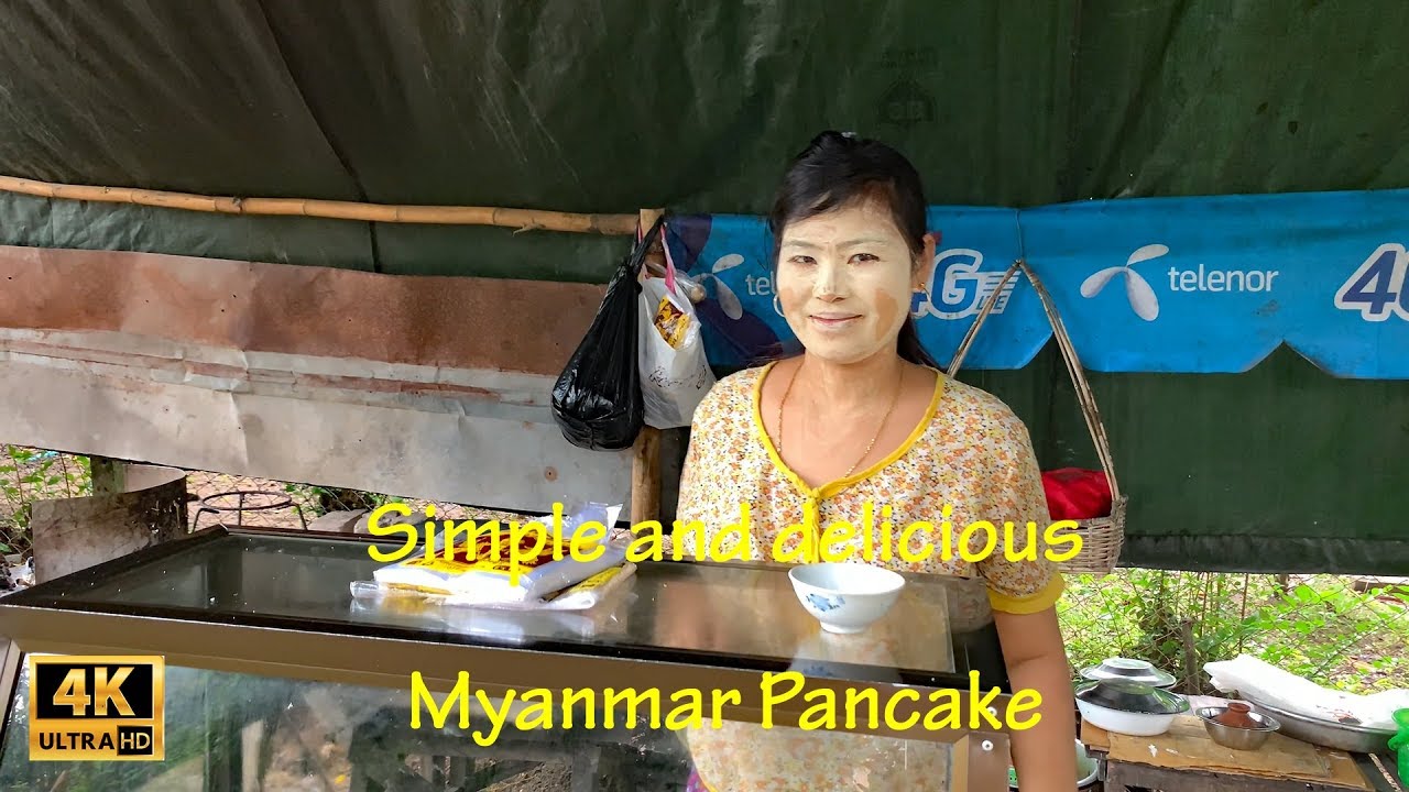 Traditional Myanmar Snack, Pancake, Bein Mont ပုသိမ် သစ္စာလမ်းက ဘိန ...