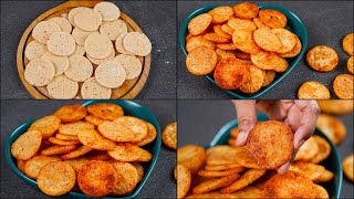 CRISPY RICE FLOUR CHIPS | QUICK & EASY CHIPS | HOME MADE RICE CHIPS RECIPE | TEA TIME SNACKS RECIPE