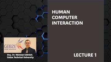 Human Computer Interaction - Lecture 1