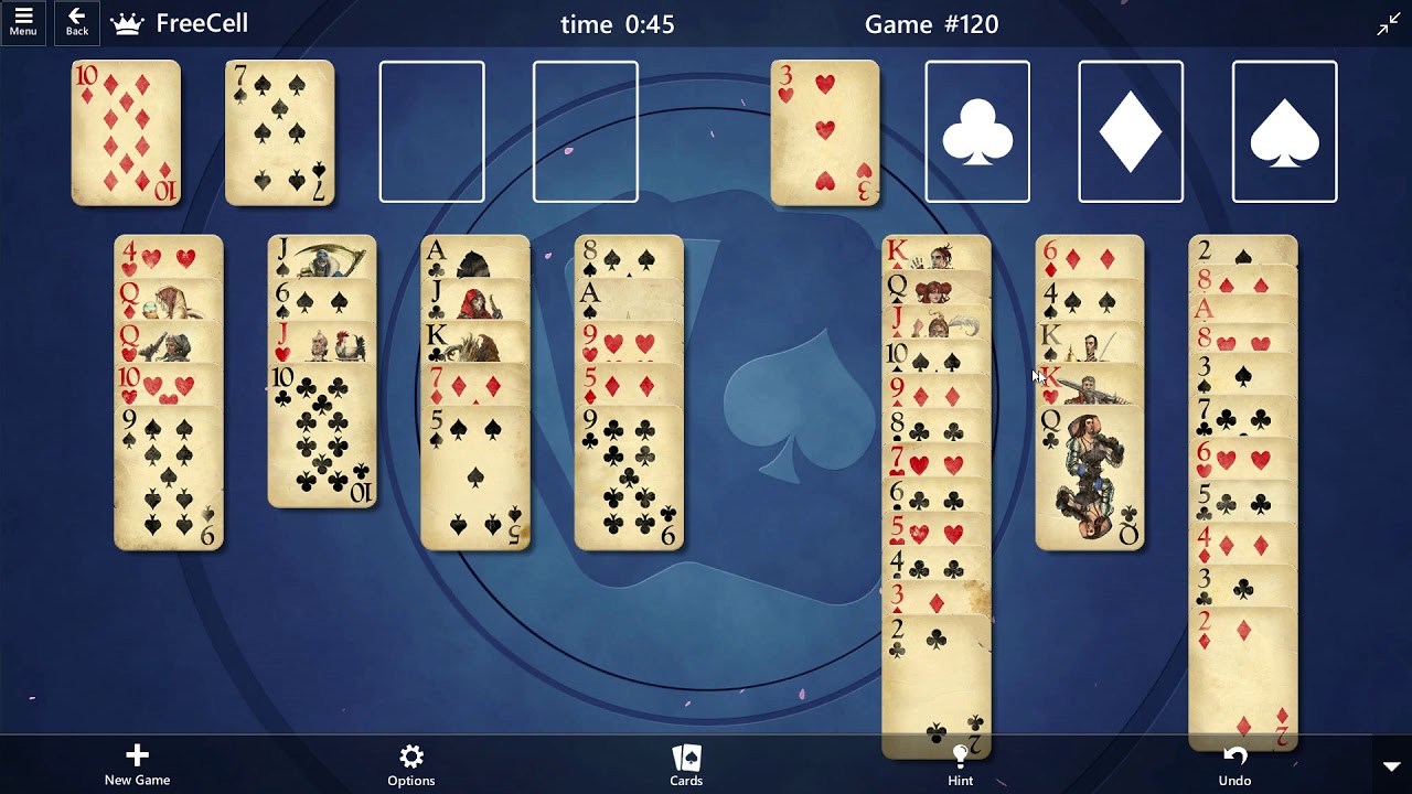 FreeCell Game #120 SOLVED Microsoft Solitaire - YouTube