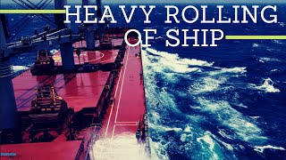 Ship Rolling Heavily in High Seas