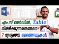 Different methods to create a table in microsoft word  malayalam tutorial