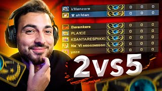 МЫ ЗАПУСТИЛИ ММ 2vs5 ПРОТИВ ГЛОБАЛОВ — CS:GO