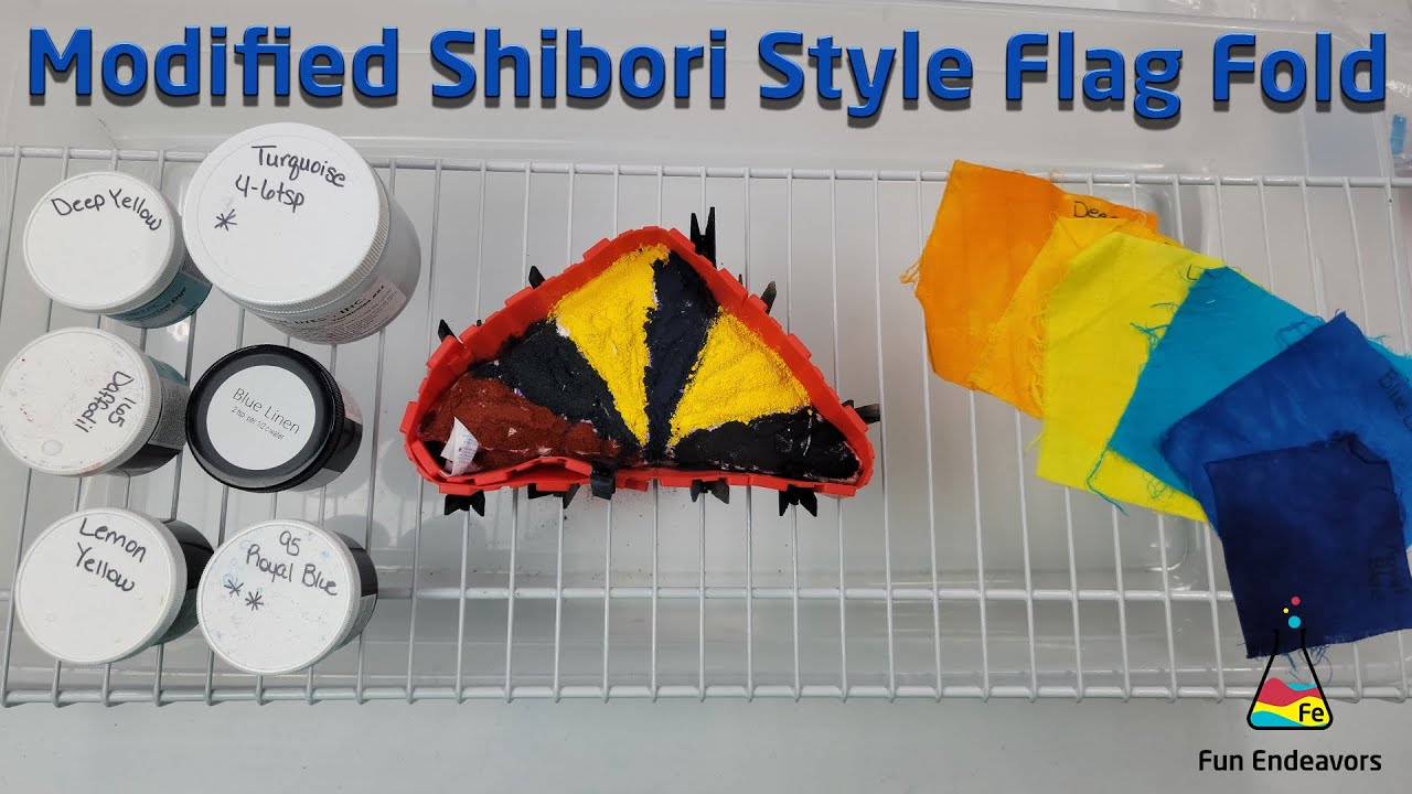 Tie Dye Designs:  Modified Shibori Flag Fold Style [Ice Dye] Shirt