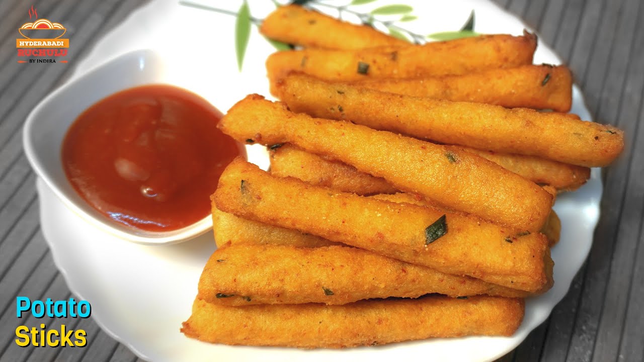 కేవలం 2 బంగాళదుంపతో కరకరలాడే ఈజీ స్నాక్ ఇలా చేయండి | Potato Sticks Recipe | Aloo Snacks Recipes | Hyderabadi Ruchulu