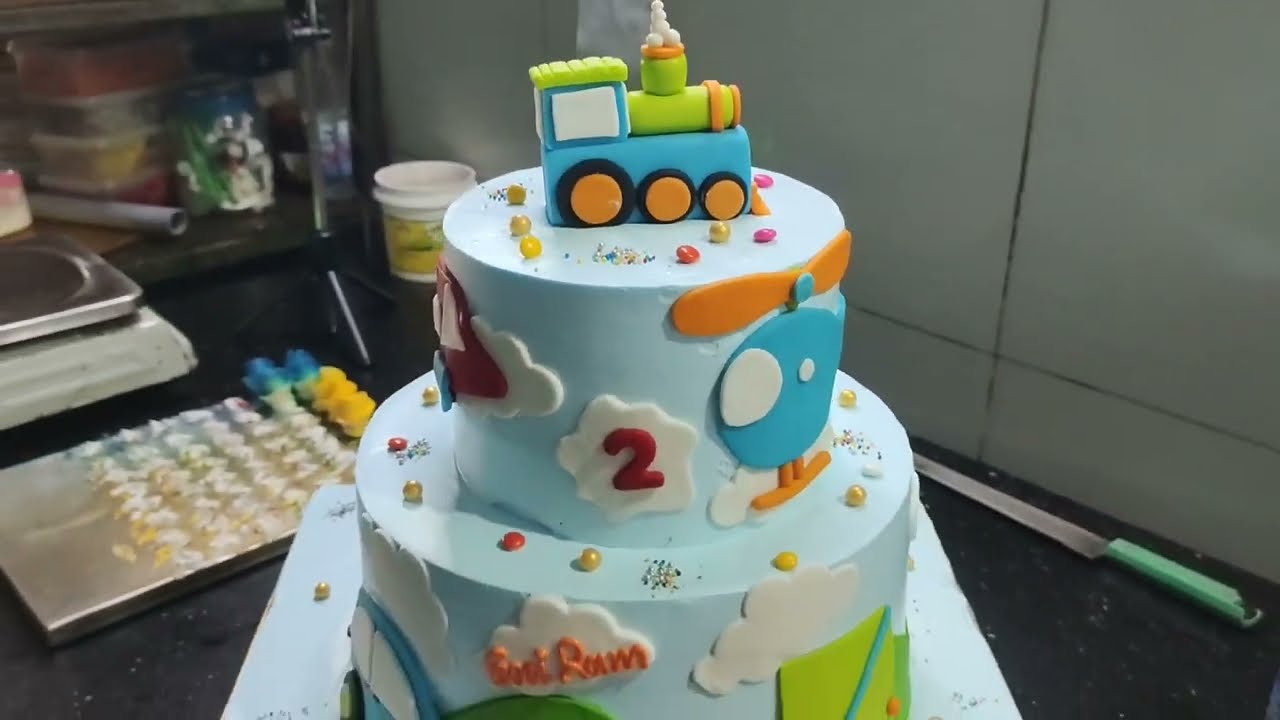 Cool cake train engine birthday cake