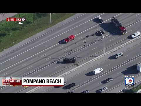 Major crash shuts down I-95 in Pompano Beach