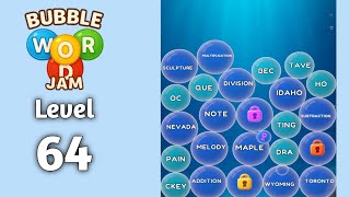 Bubble word jam level 64 walkthrough solution 