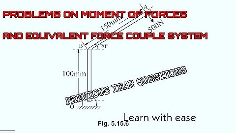 PROBLEMS ON MOMENT OF FORCES & EQUIVALENT FORCE COUPLE SYSTEM MODULE 1| CIVIL ENGINEERING|18CIV14/24