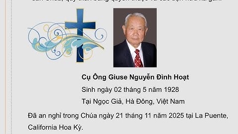 Livestream Thánh Lễ An Táng Cụ Ông Nguyễn Đình Hoạt