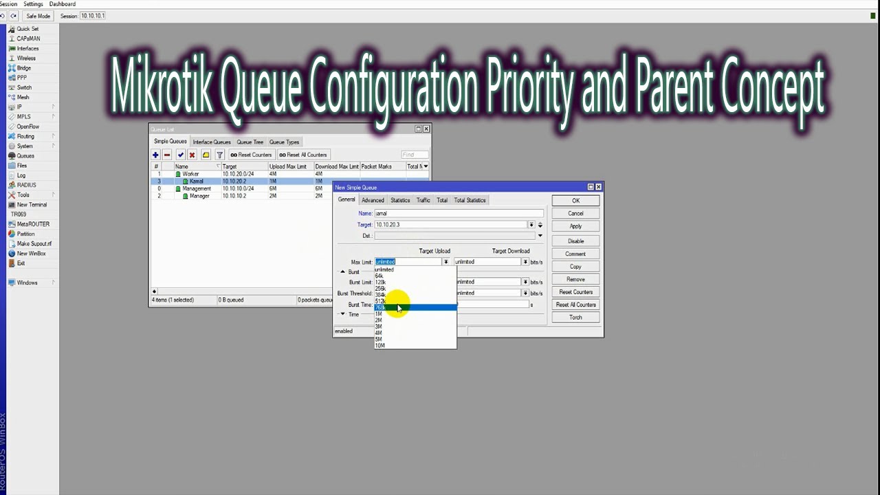 Mikrotik Queue Configuration Priority and Parent Concept - YouTube