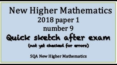 2018 SQA Higher Mathematics paper 1 No. 9