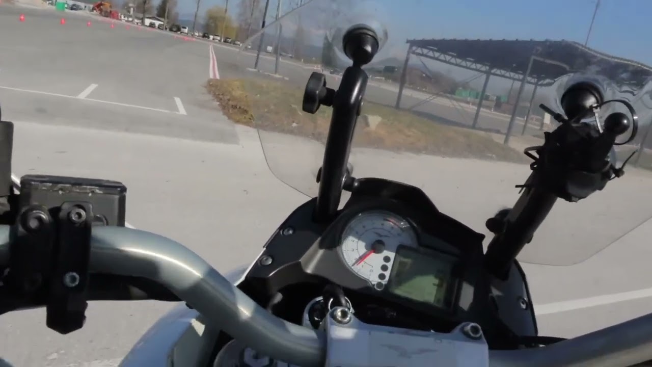 Guzzi Stelvio on Poligon for A licence