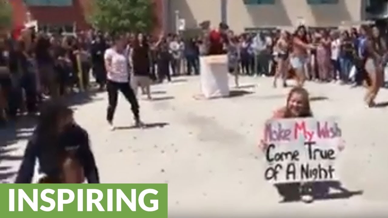 Dude pulls off epic flash mob prom proposal