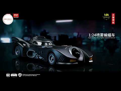 Колекционный игрушечный Бэтмобиль металлическая инерционная машинка Автомобиль Бэтмена звук свет парогенератор, видео 1