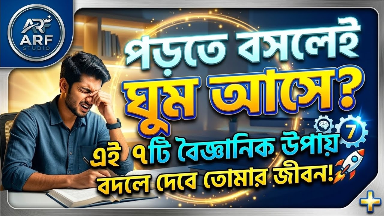 পড়তে বসলেই ঘুম আসে? এই ৭টি বৈজ্ঞানিক উপায় বদলে দেবে তোমার জীবন! 🚀 ...
