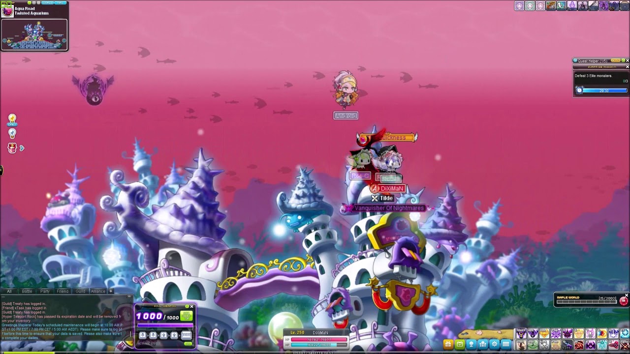 MapleStory GLORY Twisted Aqua Road removed, one last tour YouTube