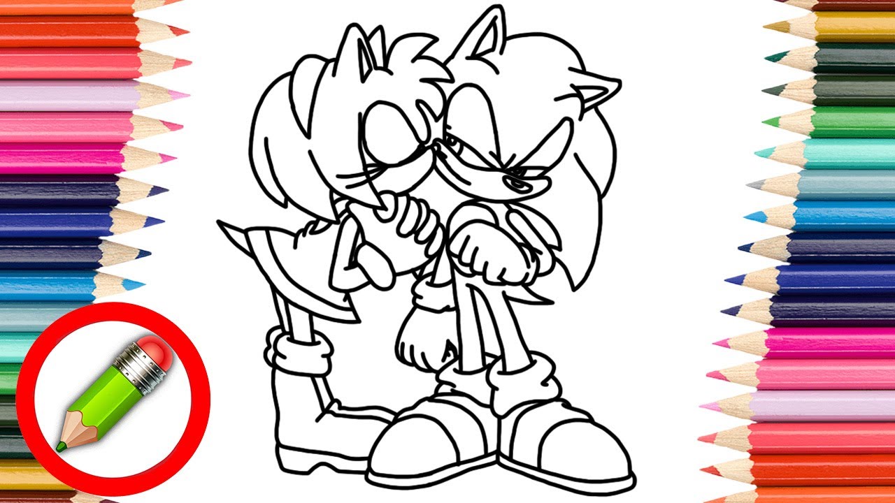 How To Draw Baby Sonic and Amy Rose Kiss Coloring Pages - Champions NCS ...