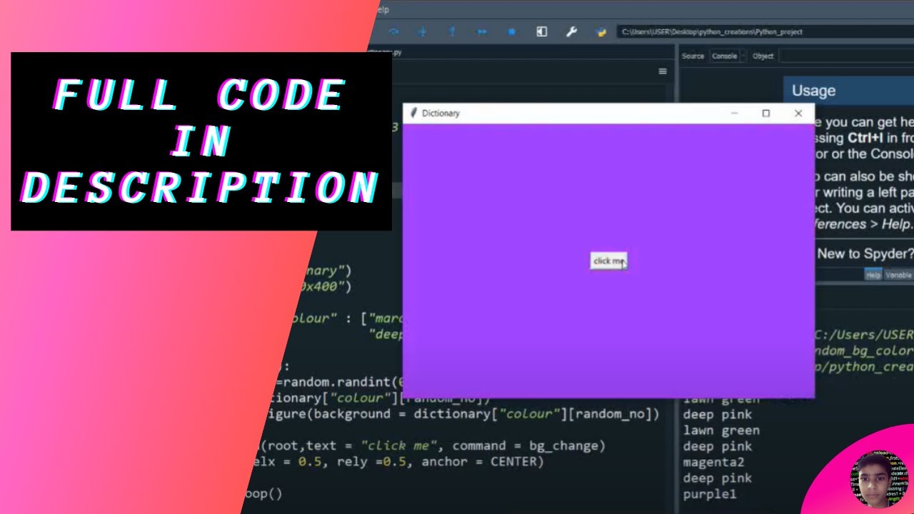 Background colour changing app in spyder using Tkinter || #python # ...