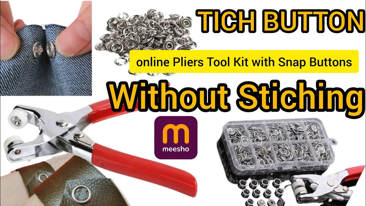 How To Use Snap Buttons TICH BUTTON Without Stiching *Pliers Tool Kit* for Craft and Diys