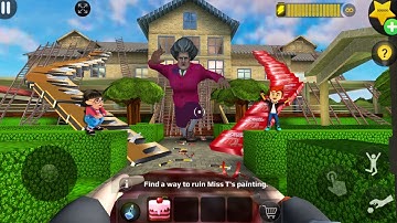 Scary Teacher 3D (Mod menu)  troll Miss T many giant hammers - gameplay part 3468 #scaryteacher3d