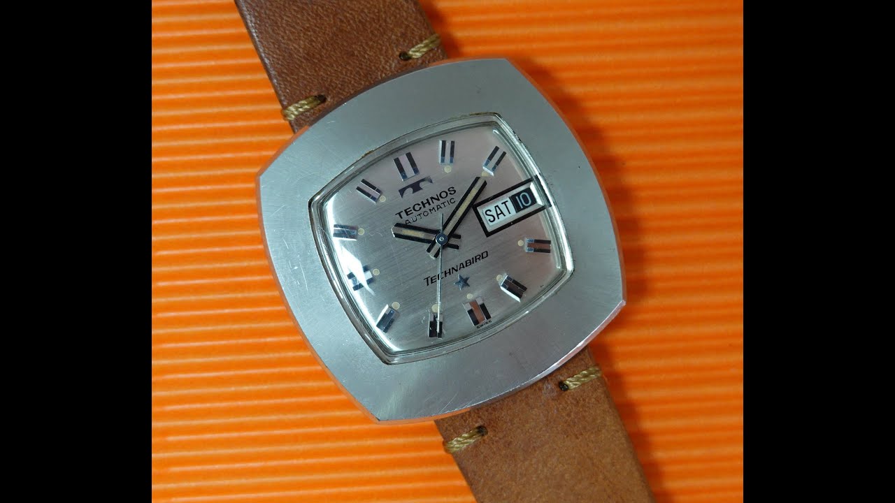 c1972 Technos Technabird Automatic men's vintage watch in a TV