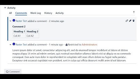JIRA Comments