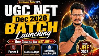 Ugc Net Dec 2026 Batch | Paper 1 | Commerce | Management By Shiva Sir #achieversaddaugcnet