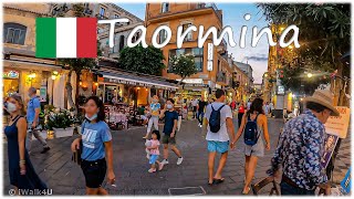 🇮🇹 Taormina Walking Tour 🌆 4K Summer Walk ☀️ Italy Sicily 🇮🇹 (At Dusk)
