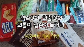 [브이로그#199] 집에 있어도 집이 그리운 40대 1인가구/ 답답하고 짜증나는 회사생활/ 처음보는 미국마트과자 먹방