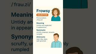Word of theDay"Frowsy"Meaning , Example Pos,Proncn #englishSyno& Ant#englishtrekwithsuraj